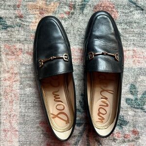 Sam Edelman Black Leather Slip-On Loafers